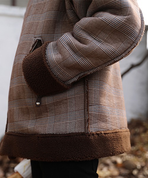 「MASONPRINCE」 ジップアップブルゾン L ブラウン メンズ_画像6