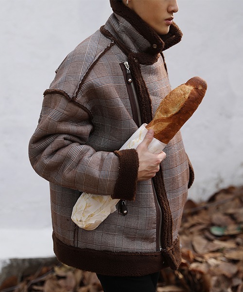 「MASONPRINCE」 ジップアップブルゾン L ブラウン メンズ_画像7