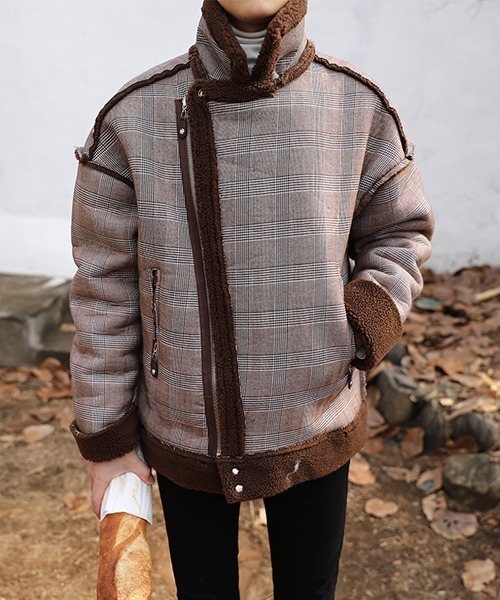 「MASONPRINCE」 ジップアップブルゾン L ブラウン メンズ_画像9