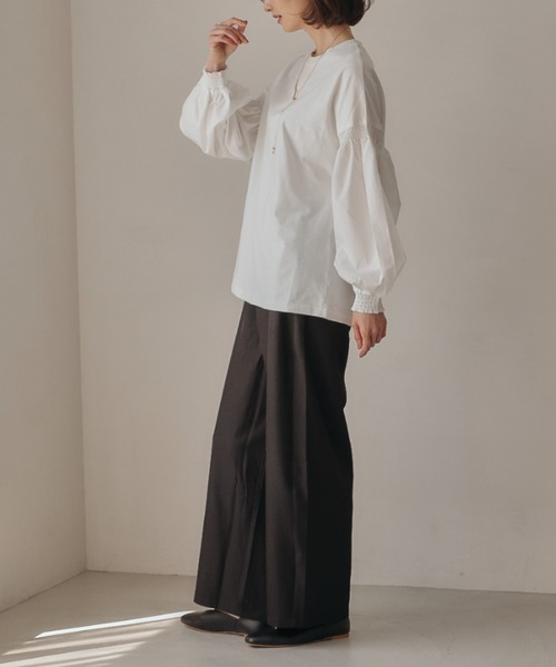 tシャツ 異素材MIXパフスリーブカットソー レディース : ZOZOTOWN