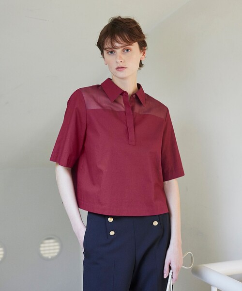 MM6◇7分袖シャツ/M/レーヨン/GRY/S52DL0040 S45510 MM6 Maison