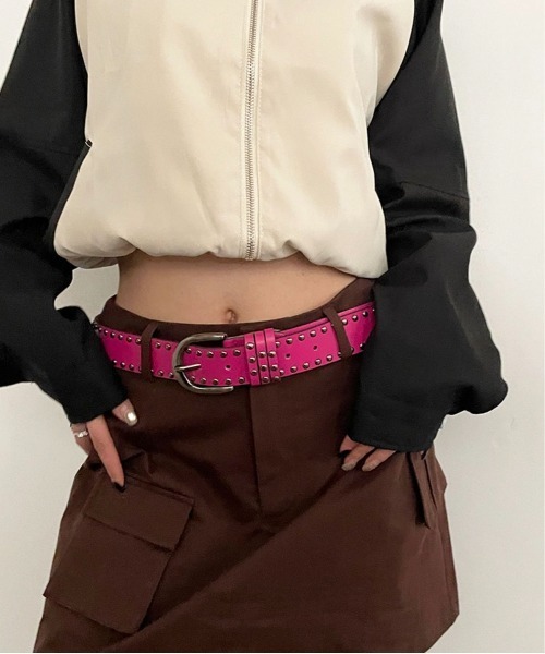 ・・・・・・・・・　ドッツ 『 』 帯あり BURNER（バーナー） ベルト 「OKUOKU 0909」スタッズデザインカラー