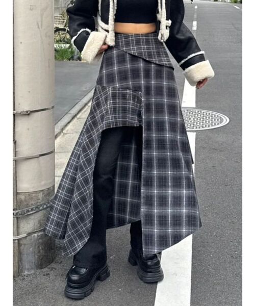 EMODA（エモダ） ロング スカート アシンメトリードッキングスカート