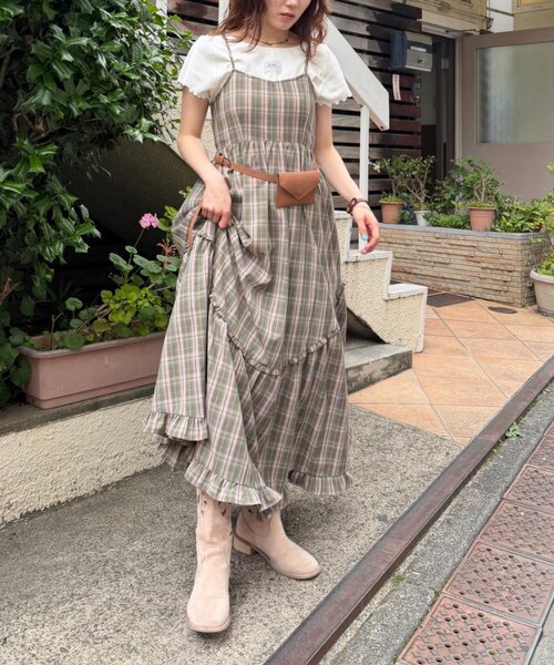 w closet（ダブルクローゼット） ワンピース アソートティアードキャミ