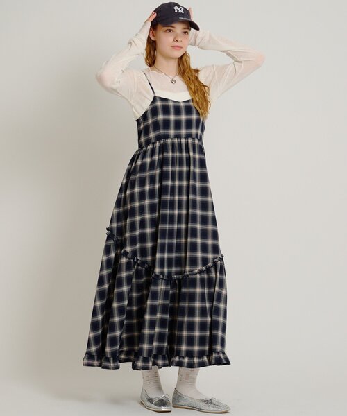 ワンダフルワールドキャミワンピ w closet（ダブルクローゼット） ワンピース アソートティアードキャミ