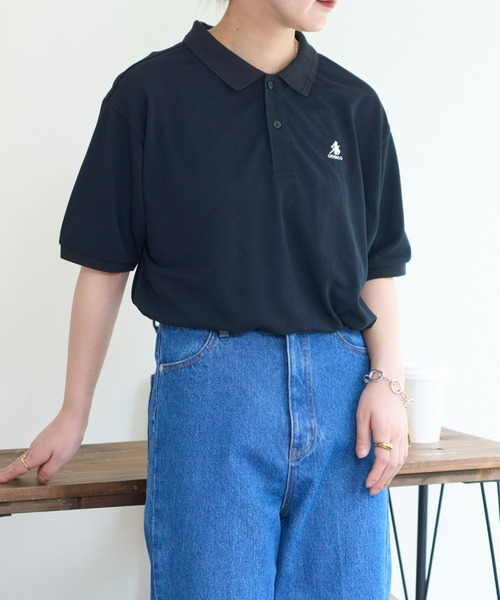「GEVACO」 半袖ポロシャツ SMALL ネイビー レディース_画像8