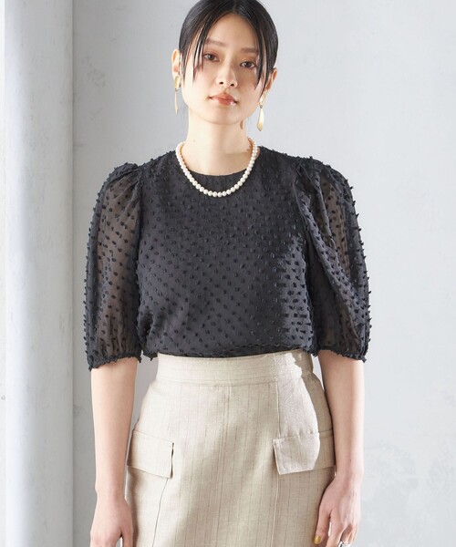 「SHIPS」 半袖ブラウス ONE SIZE ブラック レディースの画像