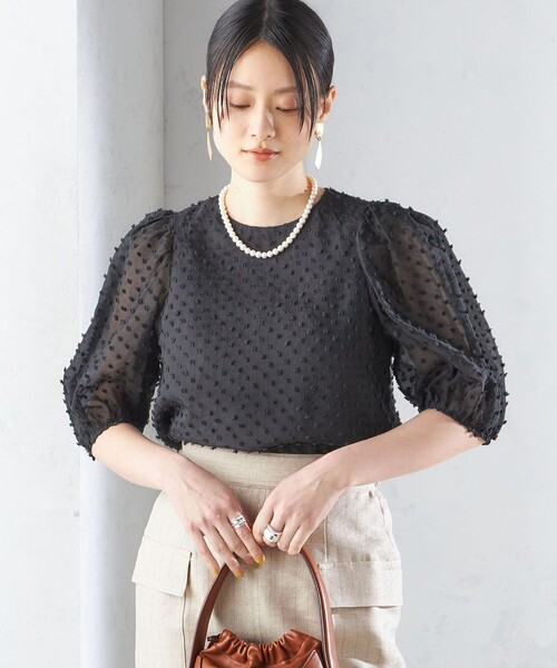 「SHIPS」 半袖ブラウス ONE SIZE ブラック レディースの画像