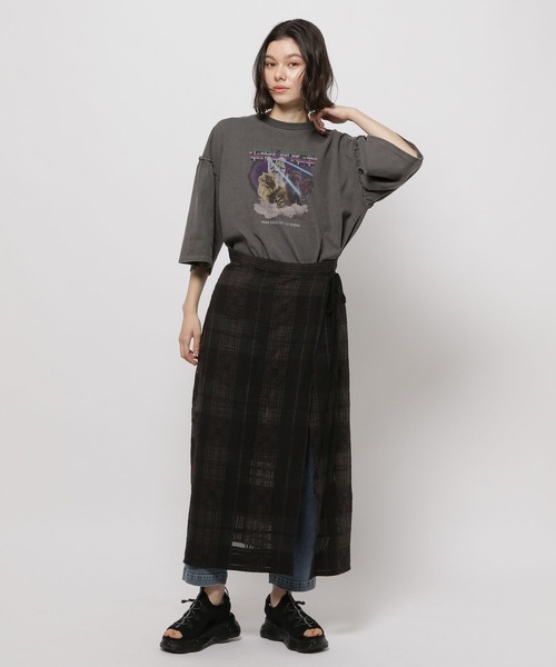 「niko and...」 半袖カットソー MEDIUM チャコール レディース_画像5