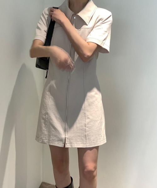 「VIBGYOR」 「burlesque」シャツワンピース FREE ブラック レディース_画像3