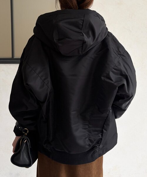 Chez toi（シェトワ） ブルゾン アウター ナイロン中綿フードMA-1