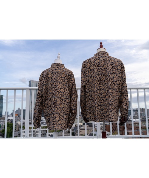 katayuboku シャツ オーバーサイズ 猫柄 長袖シャツ 「三毛 猫 
