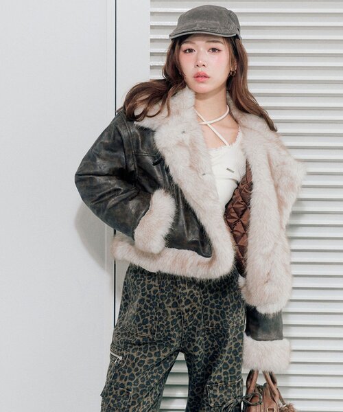 OLIVE des OLIVE（オリーブデオリーブ） ムートンコート ボアコート