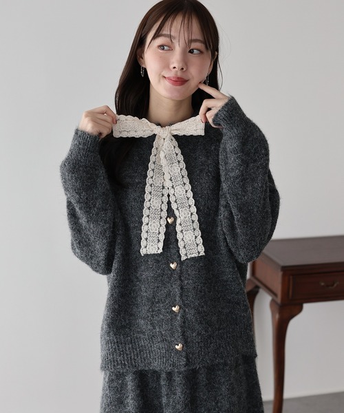 BLUEEAST（ブルーイースト） ワンピース レースリボンカーディガン