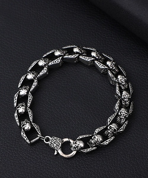 ARCHIVER ブレスレット 「Bz」スカルチェーンシルバーブレスレット