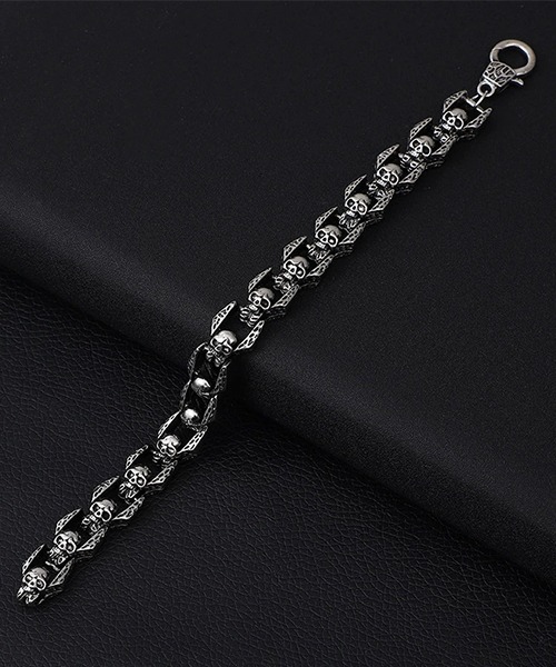 A&G スカルデザイン シルバーブレスレット A&G スカルデザイン シルバーブレスレット A&G エーアンドジー スカル