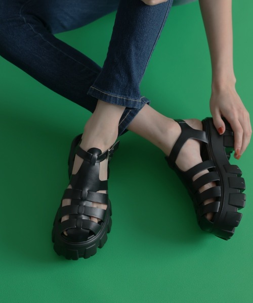 「VIVIAN」 フラットサンダル M ブラック レディース_画像3