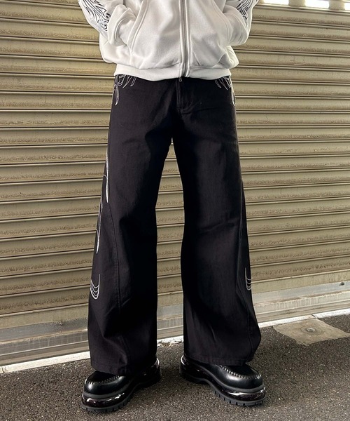 NYLAUS（ナイラス） ジーンズ 「NYS」2026新作 トライバル刺繍 デニム