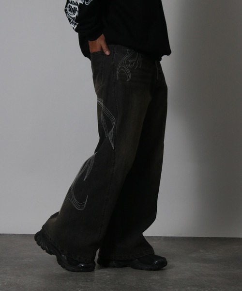 NYLAUS（ナイラス） ジーンズ 「NYS」2026新作 トライバル刺繍 デニム