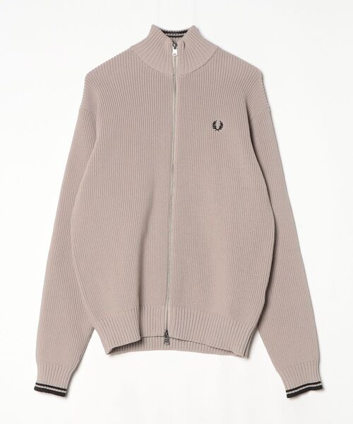 FRED PERRY フレッドペリー カーディガン M FRED PERRY（フレッドペリー） ニットカーディガン M ライトグレー