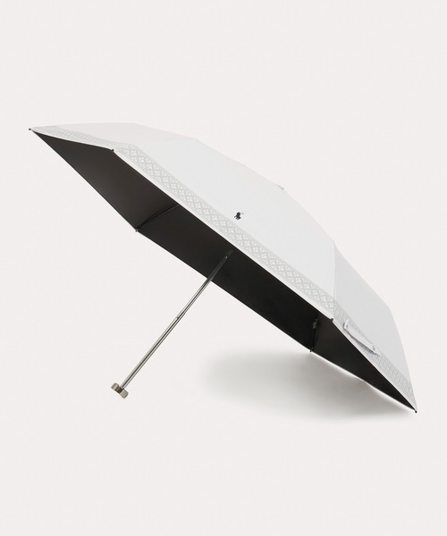 折りたたみ傘 「WEB限定」遮光100％ 晴雨兼用折りたたみ日傘 シャンブレー ”SUMMER WHITE レース” レディースの画像
