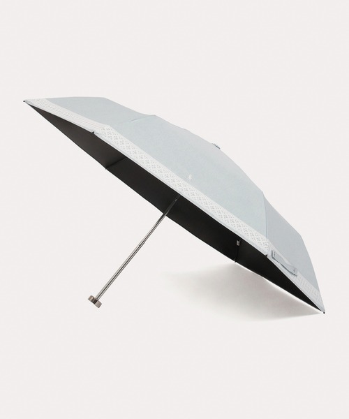 折りたたみ傘 「WEB限定」遮光100％ 晴雨兼用折りたたみ日傘 シャンブレー ”SUMMER WHITE レース” レディースの画像