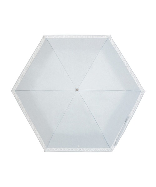 折りたたみ傘 「WEB限定」遮光100％ 晴雨兼用折りたたみ日傘 シャンブレー ”SUMMER WHITE レース” レディースの画像