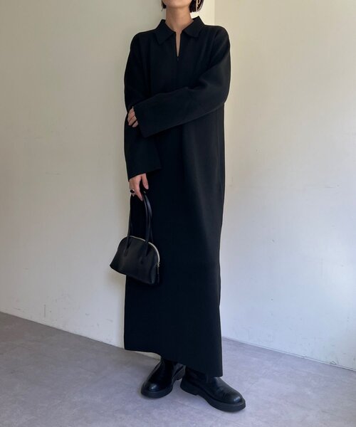 「Omekashi」 ニットワンピース 36 ベージュ レディースの画像