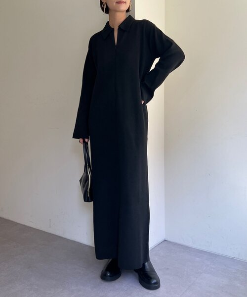 「Omekashi」 ニットワンピース 36 ベージュ レディースの画像