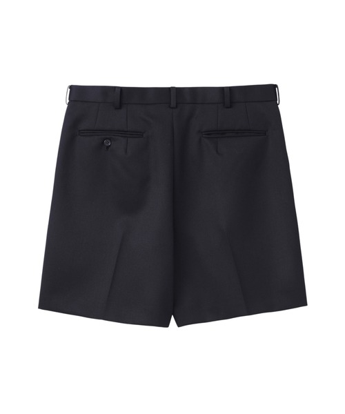スラックス WOOL GABARDINE TUCKED WIDE SHORTS メンズの画像