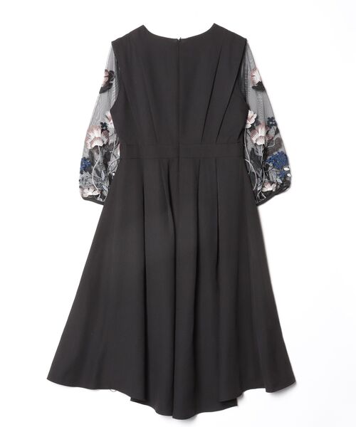 「PourVous」 7分袖ワンピース X-LARGE ブラック レディース_画像2