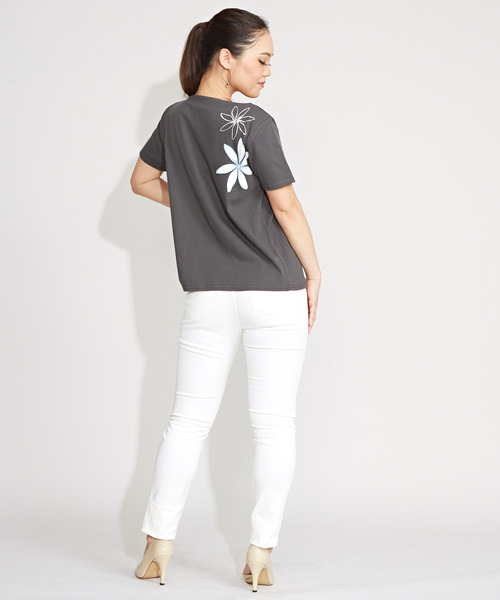 「Maunaloa」 半袖Tシャツ X-LARGE チャコール レディース_画像8