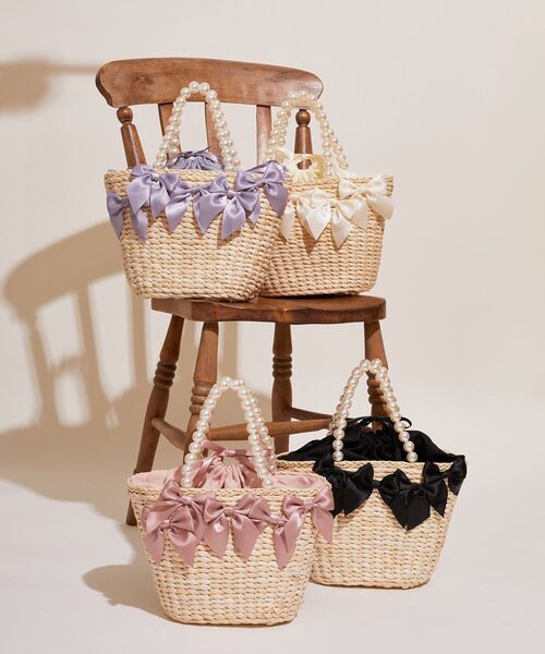 「Maison de FLEUR」 かごバッグ FREE ピンク レディース_画像5
