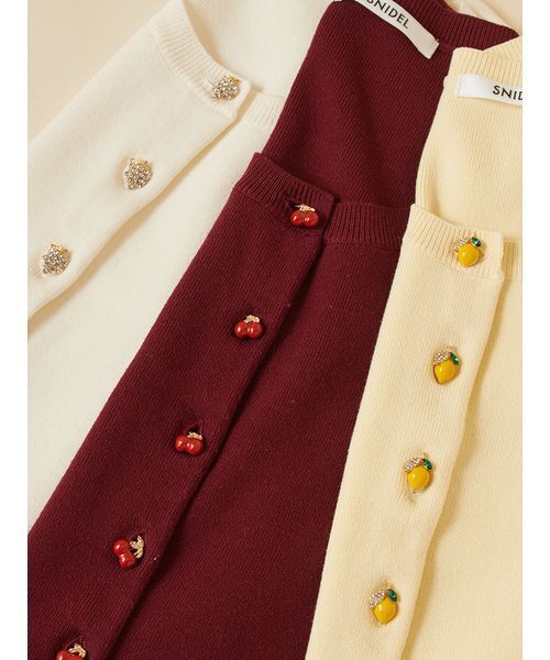 SNIDEL（スナイデル） カーディガン フルーツボタンパフニット