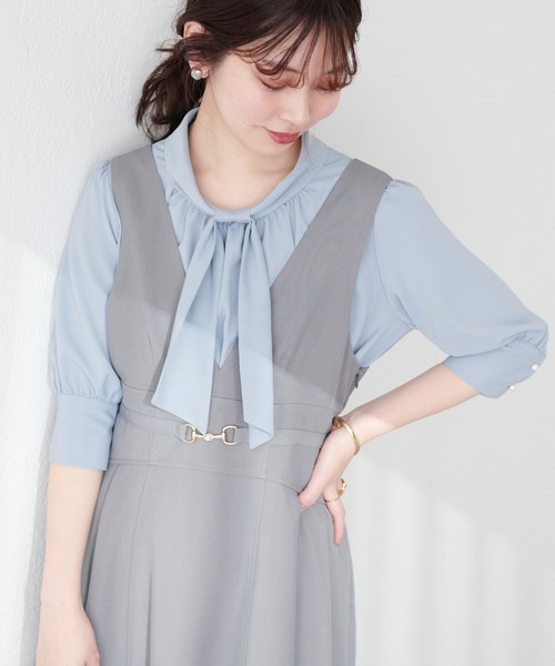 natural couture 「natural couture」 7分袖ブラウス FREE サックス