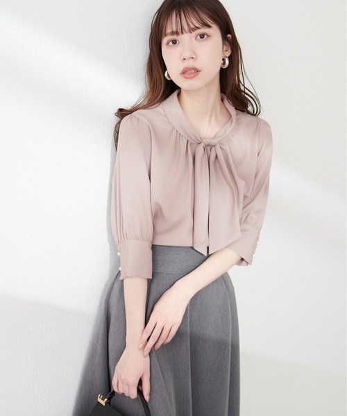 natural couture 「natural couture」 7分袖ブラウス FREE サックス