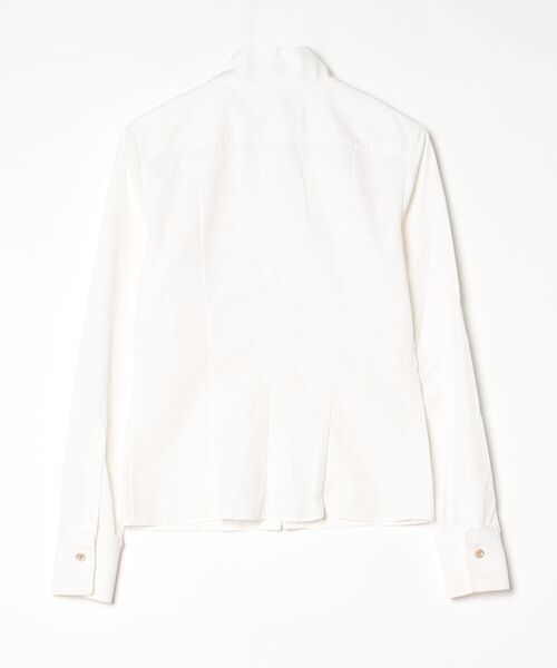 CHANEL（シャネル） スタンドカラー フリル長袖ブラウス 38 ホワイト