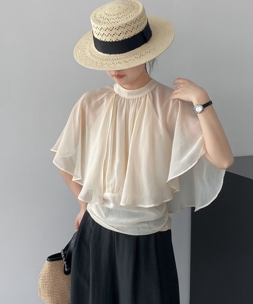 CHUN CHUN NOTES ブラウス シャツ 26SS/シアーケープブラウス