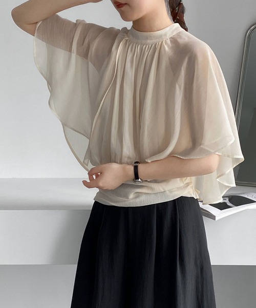 CHUN CHUN NOTES ブラウス シャツ 26SS/シアーケープブラウス