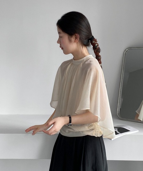 CHUN CHUN NOTES ブラウス シャツ 26SS/シアーケープブラウス