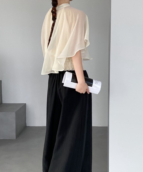CHUN CHUN NOTES ブラウス シャツ 26SS/シアーケープブラウス