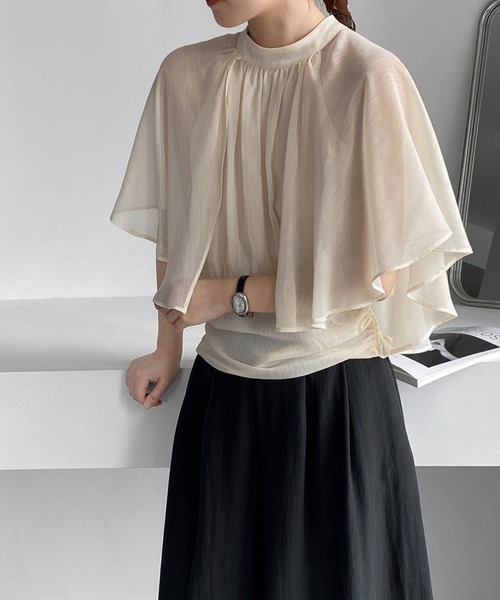 CHUN CHUN NOTES ブラウス シャツ 26SS/シアーケープブラウス