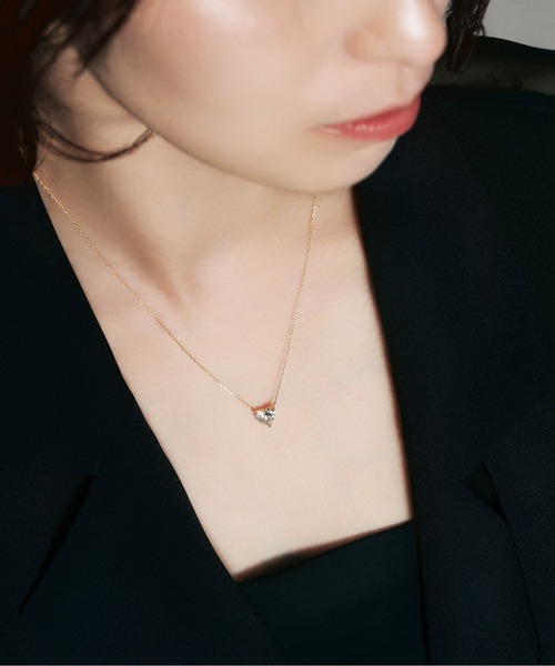 ネックレス K18 ラボグロウンダイヤモンド ネックレス（ハート） レディース メンズの画像