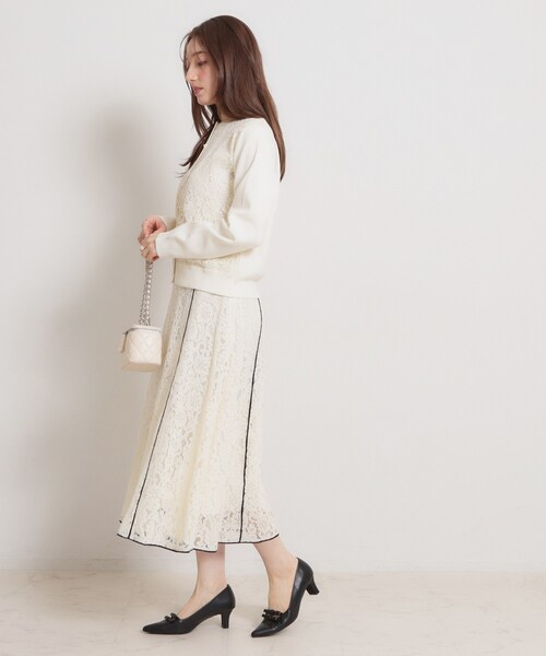 「couture brooch」 ニットカーディガン 38 オフホワイト レディース_画像3