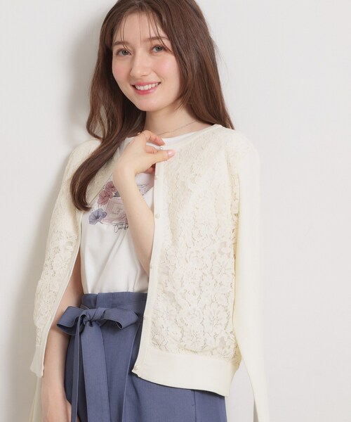 「couture brooch」 ニットカーディガン 38 オフホワイト レディース_画像7