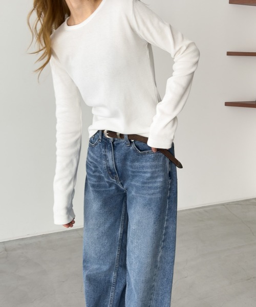 「CANAL JEAN」 「El mar」長袖カットソー ONE SIZE ネイビー レディース_画像2