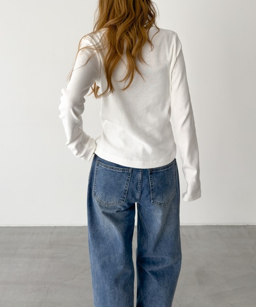「CANAL JEAN」 「El mar」長袖カットソー ONE SIZE ネイビー レディース_画像3