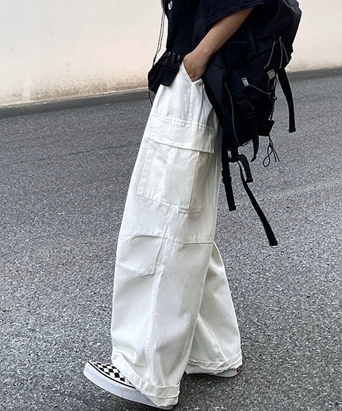 「WESTBOY」 カーゴパンツ M ホワイト メンズ_画像3