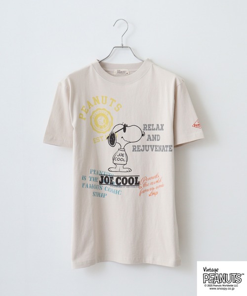 「PEANUTS」 半袖Tシャツ S ベージュ メンズ_画像2