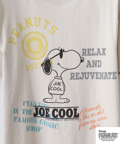 「PEANUTS」 半袖Tシャツ S ベージュ メンズ_画像3